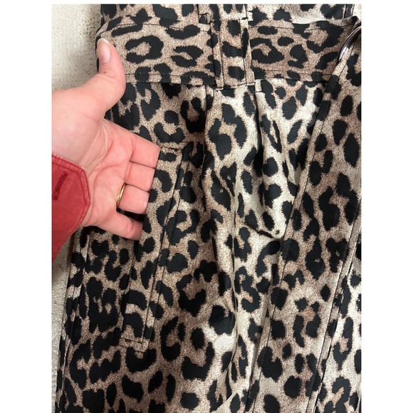 GANNI NWT Women's Crispy Jacquard Leopard Print Tie Waist Pants Wide Leg- Size 8 - Picture 11 of 14